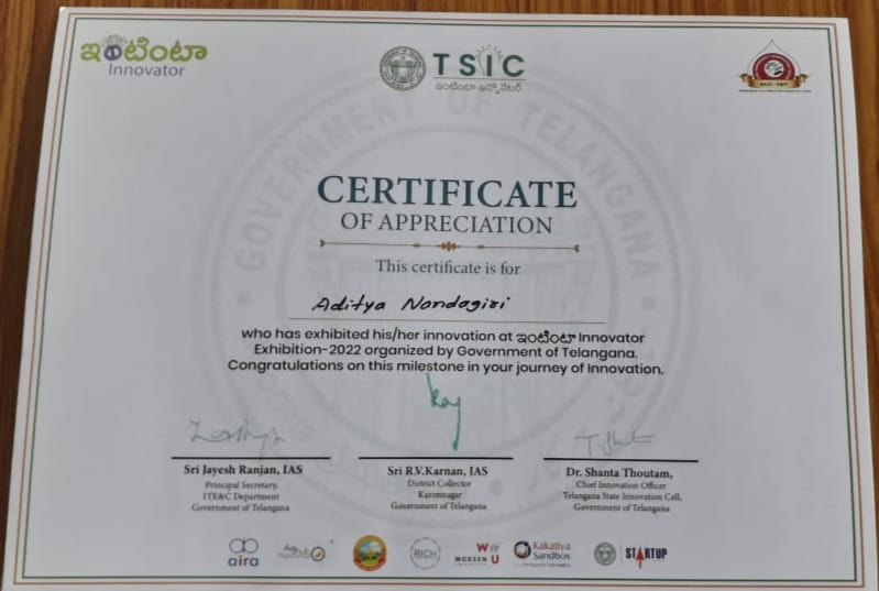 INTINTA INNOVATOR 2022 Certificate